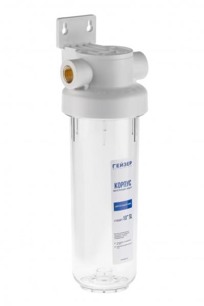 Фильтр магистральный Гейзер Гарант SL10, 1/2", прозрачный корпус, латунная вставка