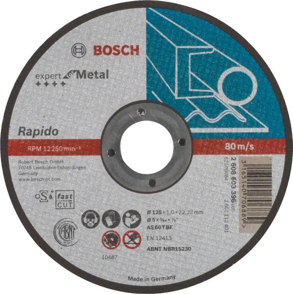 Диск отрезной по металлу 125х1х22,23 мм, Bosch