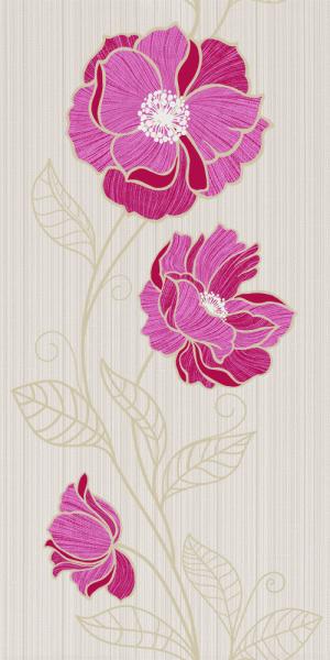 Панель стеновая 2,7х0,25м "Рогожка с цветком" 8мм( 8/234-2 )