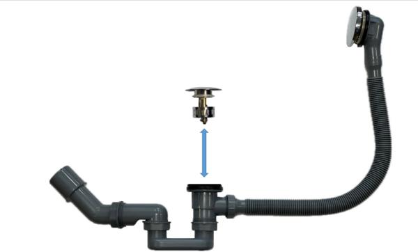 Сифон для ванны Alba Spa E1 1/2"х50 автомат, САЕ100100