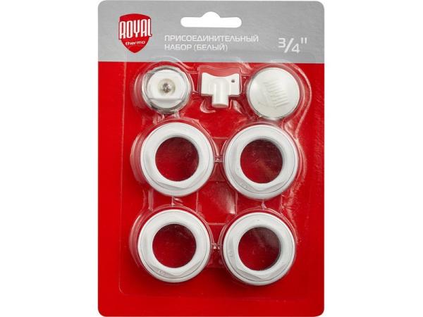 Комплект для подключения радиатора универсальный без кроншт. 3/4'' Royal Thermo БЕЛЫЙ