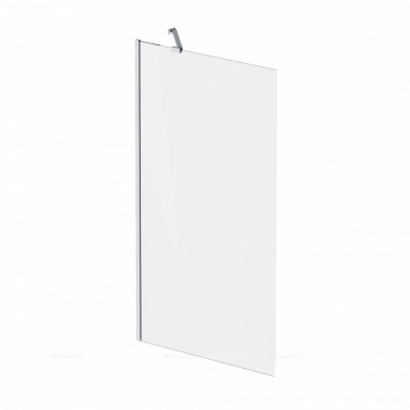 Шторка на ванну Gem фиксированная, хром, стекло матовое, с пристенным кронштейном W90BS-080-140см