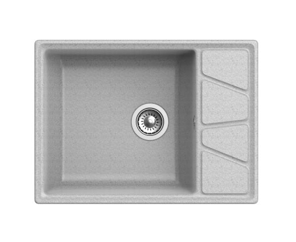 Мойка кухонная GranFest Vertex 680L прямоугольная 68x50 см, искусст. камень, серый, V-680L
