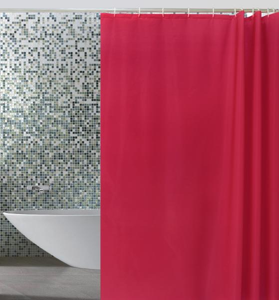 Штора для ванной комнаты Zalel YE 0006A 180x180 см Peva, красная
