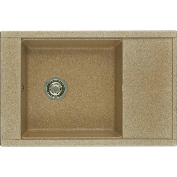 Мойка кухонная Aquaton Делия прямоугольная 78x51 см, искусст. камень, песочный, 1A715132DE220