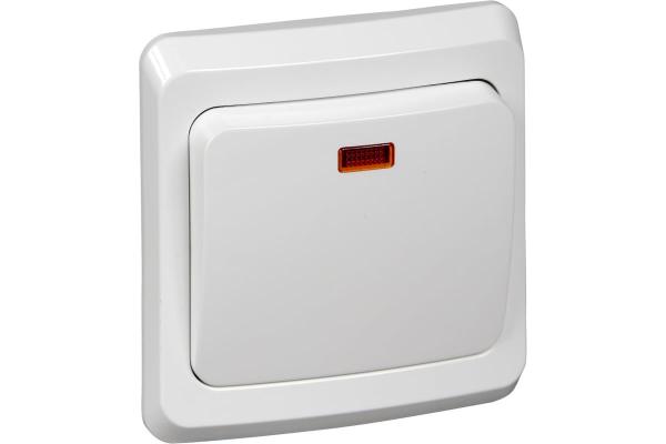 Выключатель 1-кл. скр. уст. 10А/250В подсветка бел. ЭТЮД (87927)