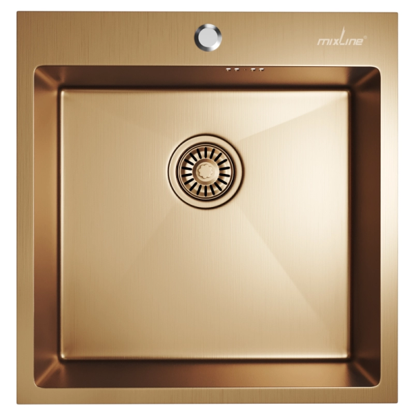 Мойка кухонная Mixline Pro квадратная 50x50 см, нерж. сталь, бронза 550549