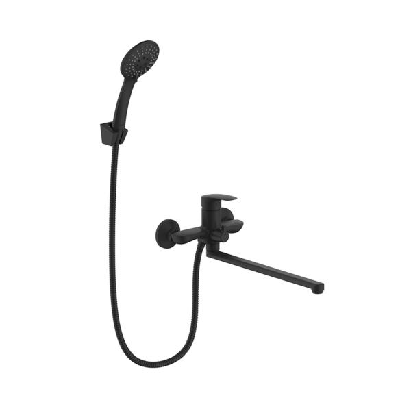 Смеситель для ванны Milardo Rora RORBL00M10, длинный излив, чёрный