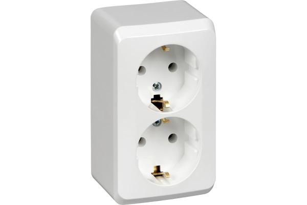 Розетка откр. уст. с з/к 2-я 16А/250В бел. ЭТЮД (67463)