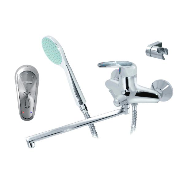 Смеситель для ванны Varion Karat серебро длинный излив