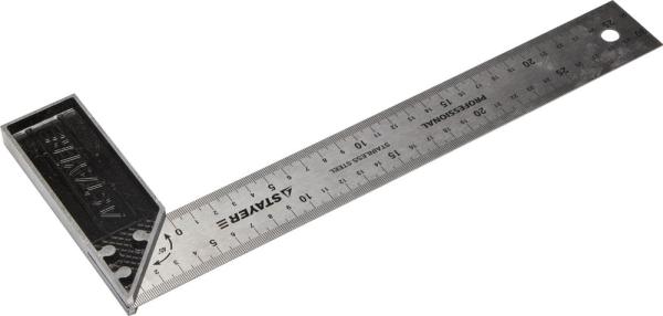 Угольник столярный 250мм, нержавеющее полотно, гравированная шкала, STAYER "PROFI" (3431-25_z01/3431-25_z02)