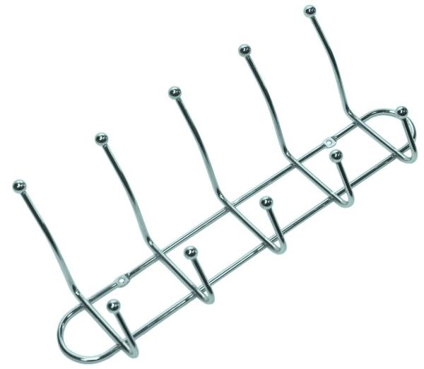 Планка с 5 двойными крючками АкваЛиния хром С205