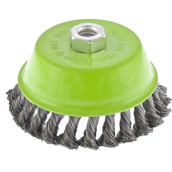 Щетка для УШМ , 75мм,М 14,"чашка",крученая метал. проволока (746247)(СИБРТЕХ)