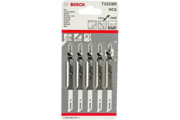 Пилки для лобзика Т101BR по дереву, прямой чистый рез, набор 5 шт, Bosch