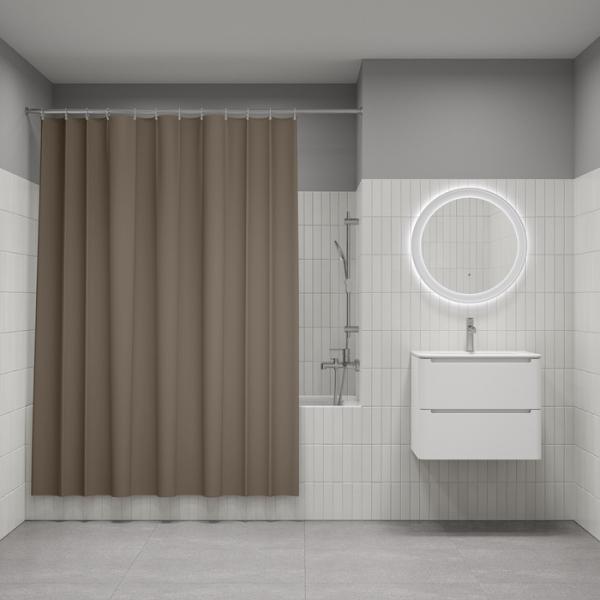 Штора для ванной комнаты Iddis BS03P18i11 180x200 см полиэстер, коричневая