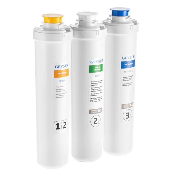 Комплект картриджей Гейзер Смарт, для жесткой воды, с серебром