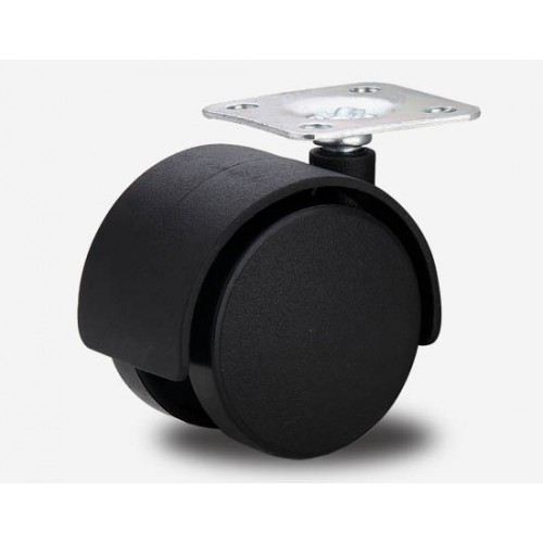 Колесо 40мм поворот черн. пластик 6005040