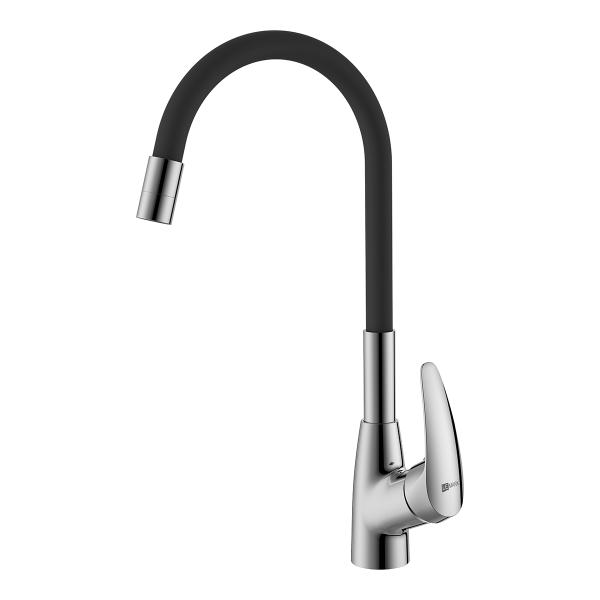Смеситель для кухни Lemark Linara гибкий излив LM0415C-Black черный