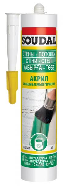 Герметик акриловый универсальный малярный, белый, 280мл, Soudal