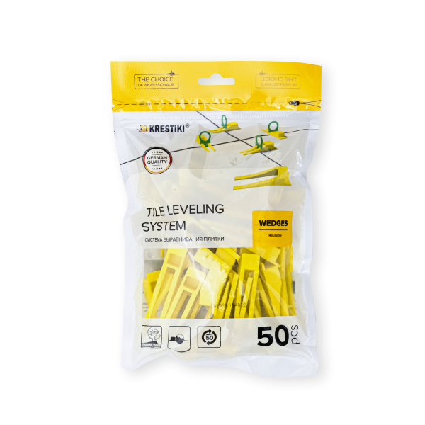 Клин СВП Strong, желтый, упаковка 50 шт, 3D KRESTIKI