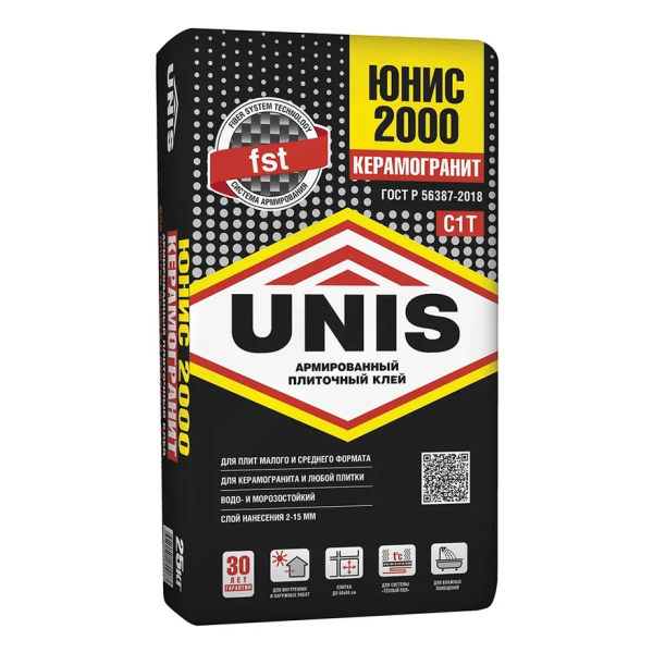 Клей для керамической плитки UNIS "2000" 25 кг