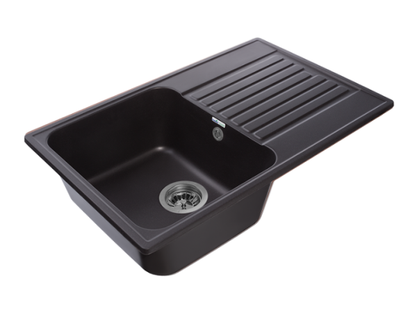 Мойка кухонная GranFest Quarz 78 прямоугольная 73,6x47,6 см, искусст. камень, черный, 78