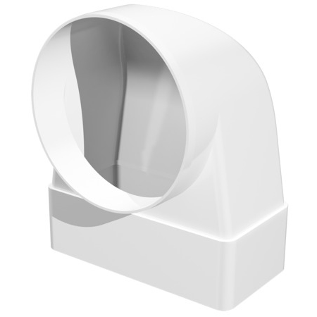 620СК15КП, Соединитель угловой 90°, плоского воздуховода с круглым пластик, 60х204/D150 ERA