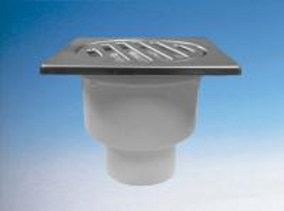 Mcalpine MRFG4V  Трап напол. с верт. вых. (Дн=50мм); нерж. реш. 100х100мм; высота 62мм.