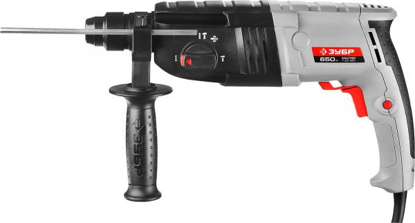 Перфоратор SDS-plus ЗУБР П-22-650, 650 Вт, 0-870 об/мин, 0-4850 уд/мин, реверс, горизонтальный, 2.3 Дж, кейс
