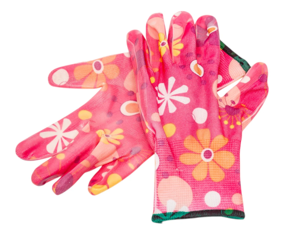 Перчатки садовые нейлоновые 13 кл с нитриловым покрытием 8 (M) Rose, Gold Manibus