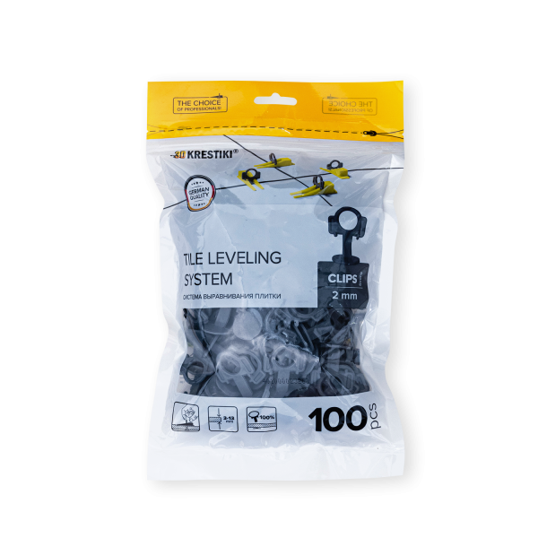 Зажим СВП Strong, 2 мм, серый, упаковка 100 шт, 3D KRESTIKI