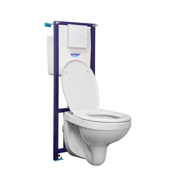 Инсталляция Santeri Альфа Комфорт+подвесной унитаз+сиденье soft-close+белая панель