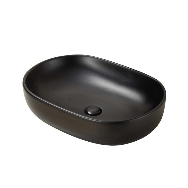 Раковина накладная EvaGold A257CBKM 60x40 см, чёрная EG090029