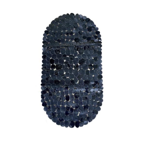 Коврик антискользящий в ванну Zalel Камушки 69x36 см, черный BR-6936