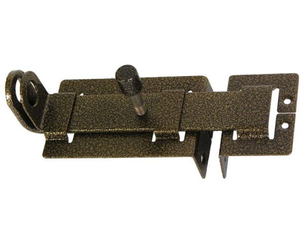 Задвижка дверная ЗД-04, Металлист, полимер бронза, прямоугольный ригель