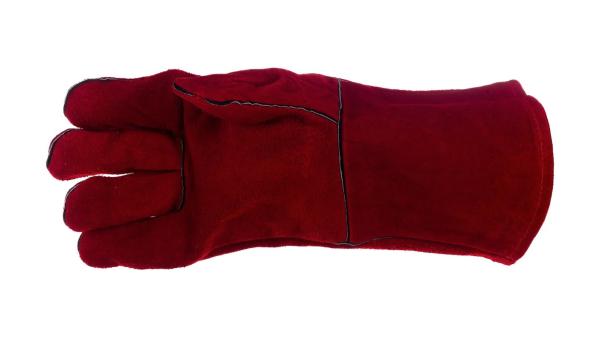 Краги спилковые красные, 35 см, Профессионал