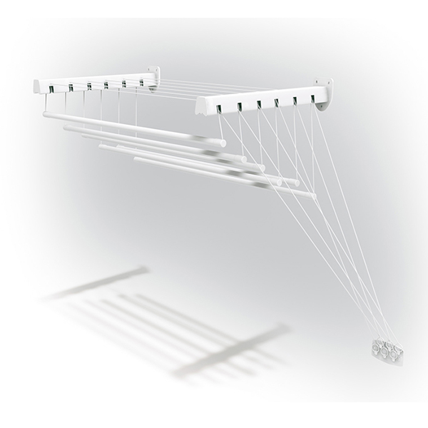 Сушилка для белья настенная/потолочная Gimi Lift 160, длина 9,6 м, белая 1054