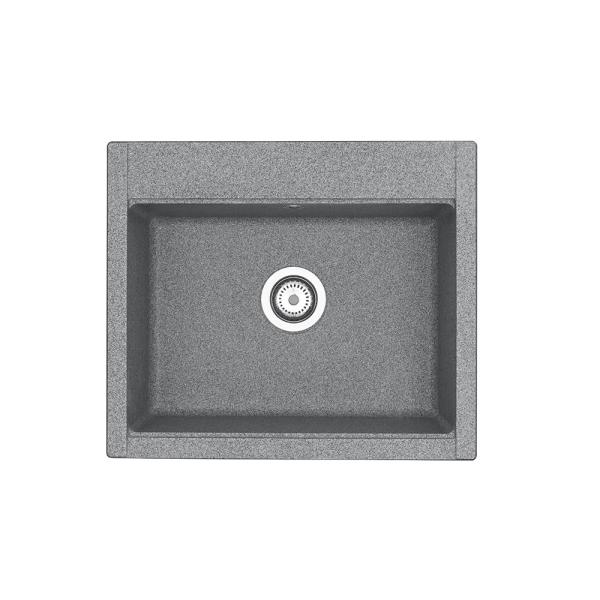 Мойка кухонная Aquaton Делия прямоугольная 59,4x51 см, искусст. камень, серый, 1A715232LD230