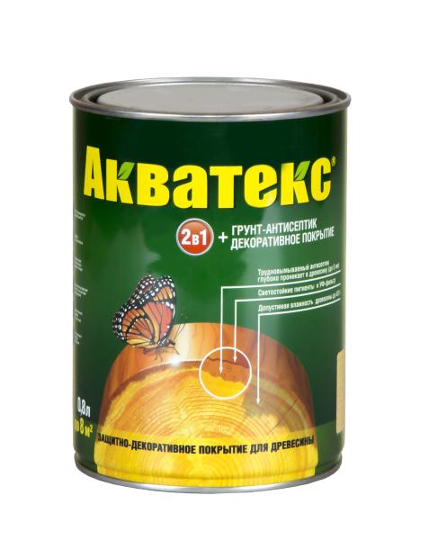 Покрытие защитно-декоративное д/дерева Акватекс 2 в 1 (орех) 0,8 л, Рогнеда