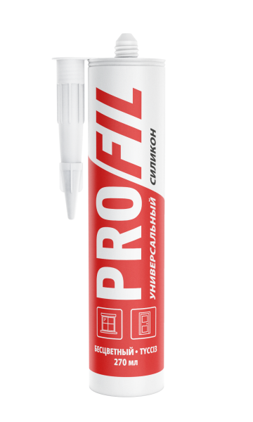 Герметик силиконовый универсальный, прозрачный, 270мл, Profil
