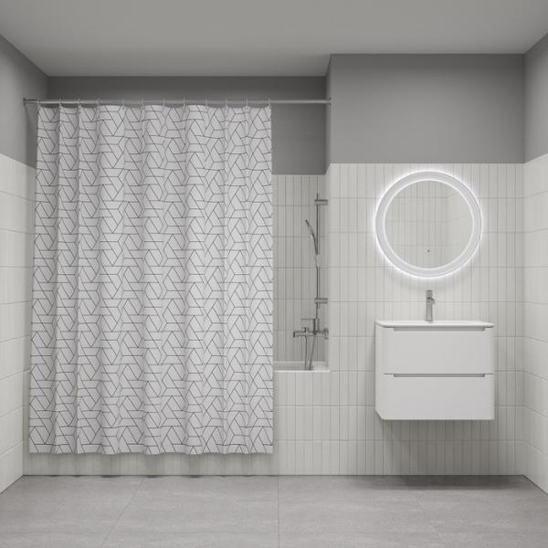 Штора для ванной комнаты Iddis BB01P18i11 180x200 см полиэстер, белая