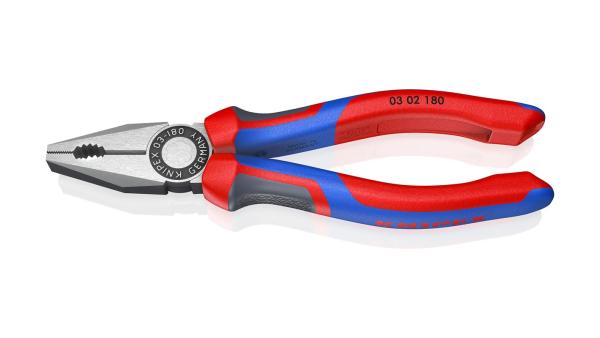 Плоскогубцы комбинированные 180 мм, фосфотированные, 2-компонентные ручки, Knipex