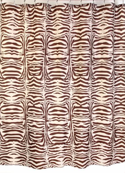 Штора для ванной комнаты Zalel YQL 1460 180x200 см полиэстер, коричневая, тигровая