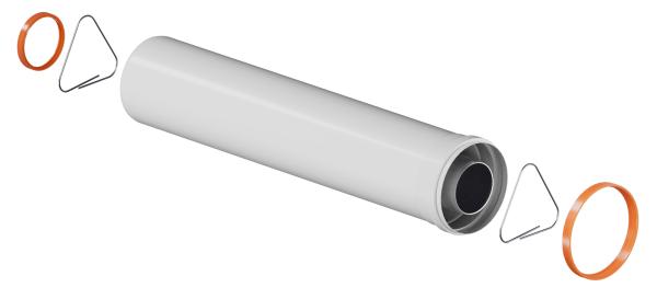Удлинение дымохода коаксиального Ariston 60/100, 500 мм