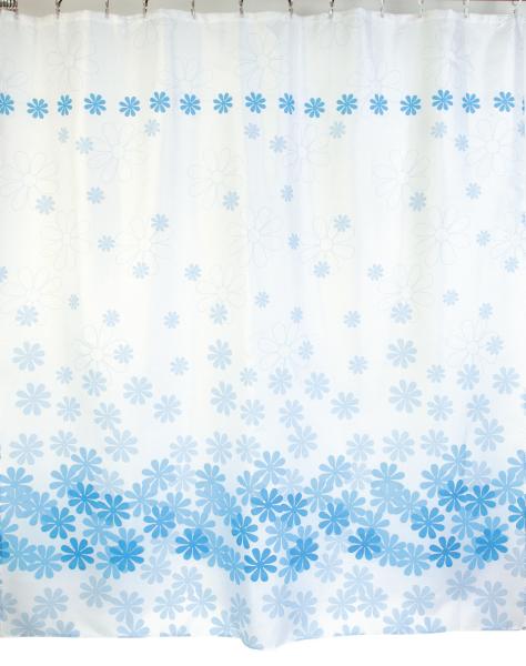 Штора для ванной комнаты Zalel YQL 1044 180x200 см полиэстер, белая, цветы