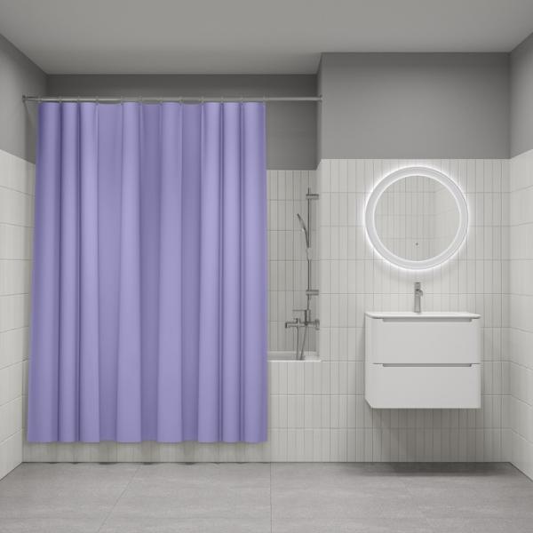 Штора для ванной комнаты Iddis P08PE18i11 180x200 см Pe, фиолетовая