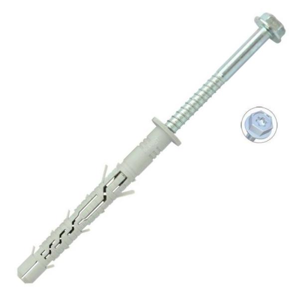 Дюбель c шурупом  8х 140 K, KPS-FAST, шестигранная голова, TORX, Wkret-met