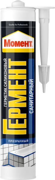 Герметик силиконовый санитарный Гермент, водостойкий, прозрачный, 280мл, Момент