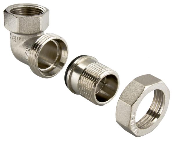 Сгон угловой (американка) Valtec 11/4" латунь никелированная (5/15)