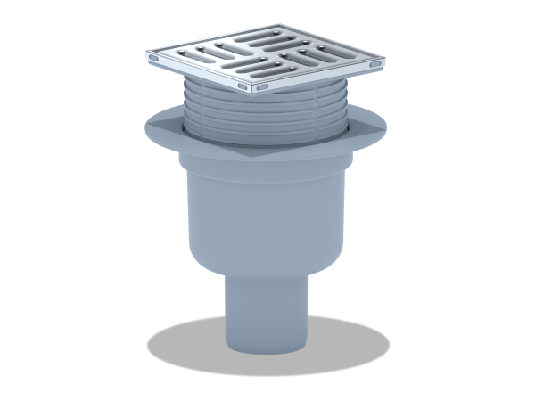 Трап верт.,выпуск.50,рег., реш.10х10 нерж., сухой гидрозатвор АНИ пласт TQ5702